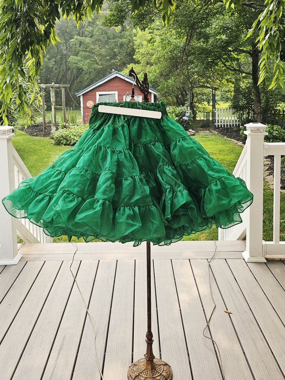 Vibrant Green Petticoat Handmade